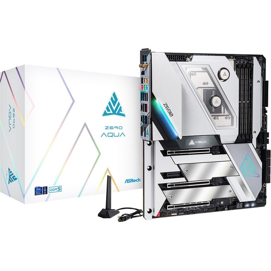 ASRock Z690 AQUA Desktop Motherboard - Intel Z690 Chipset - Socket LGA-1700 - Intel Optane Memory Ready - Extended ATX