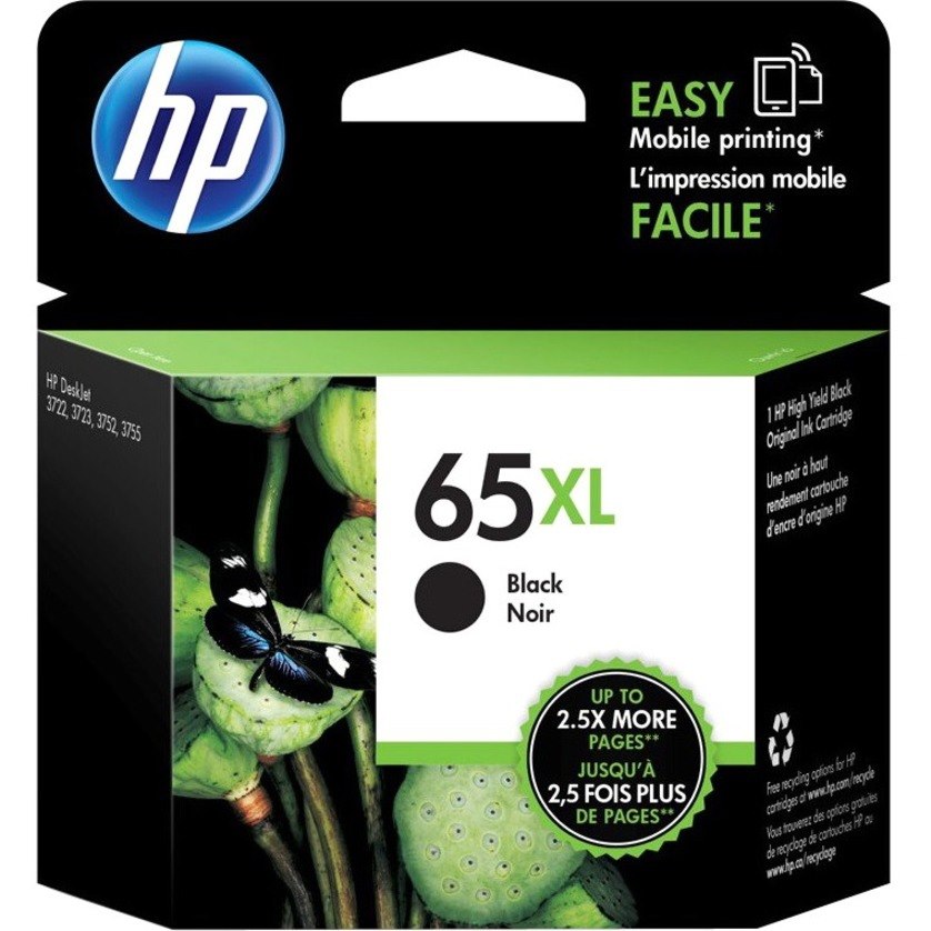 HP 65XL Original High Yield Inkjet Ink Cartridge - Black - 1 Pack