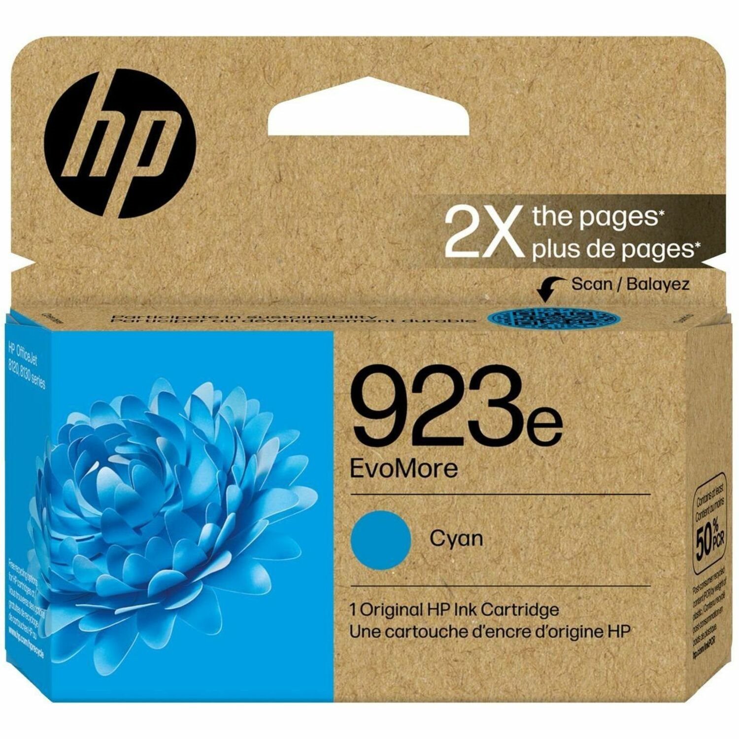 HP EvoMore 923E Original Inkjet Ink Cartridge - Cyan - 1 Each