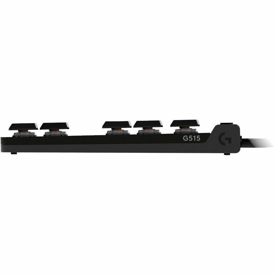 Logitech G G515 TKL Gaming Keyboard - Cable Connectivity - USB Interface - RGB LED - English (UK) - QWERTY Layout - Black