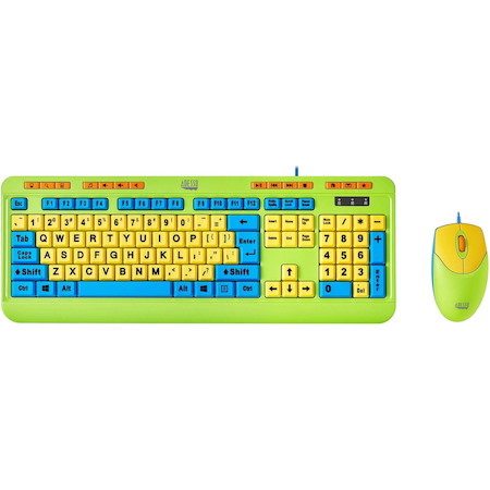 Adesso Antimicrobial Wired Kids Keyboard and Mouse Combo