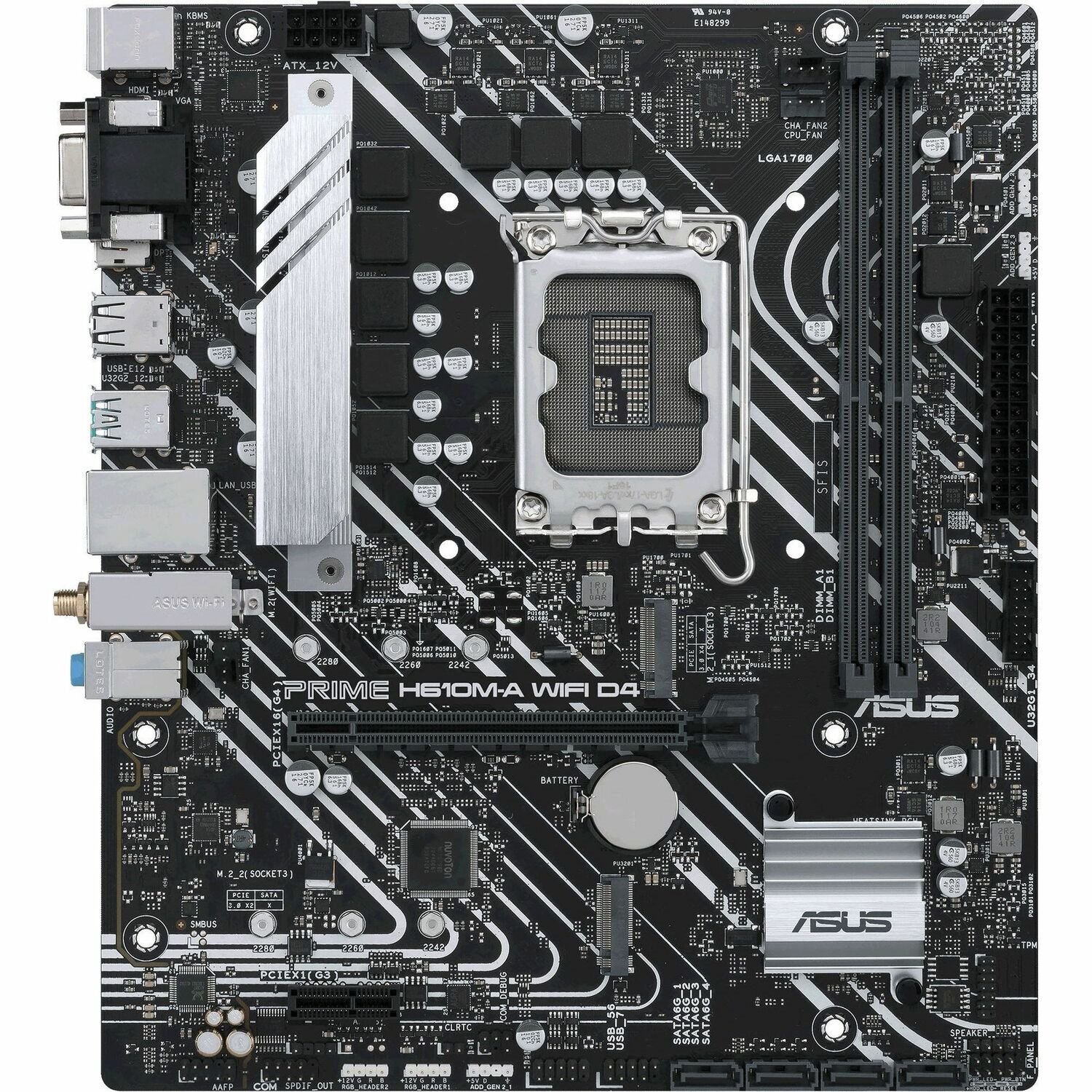 Asus Prime PRIME H610M-A WIFI D4 Desktop Motherboard - Intel H610 Chipset - Socket LGA-1700 - Micro ATX