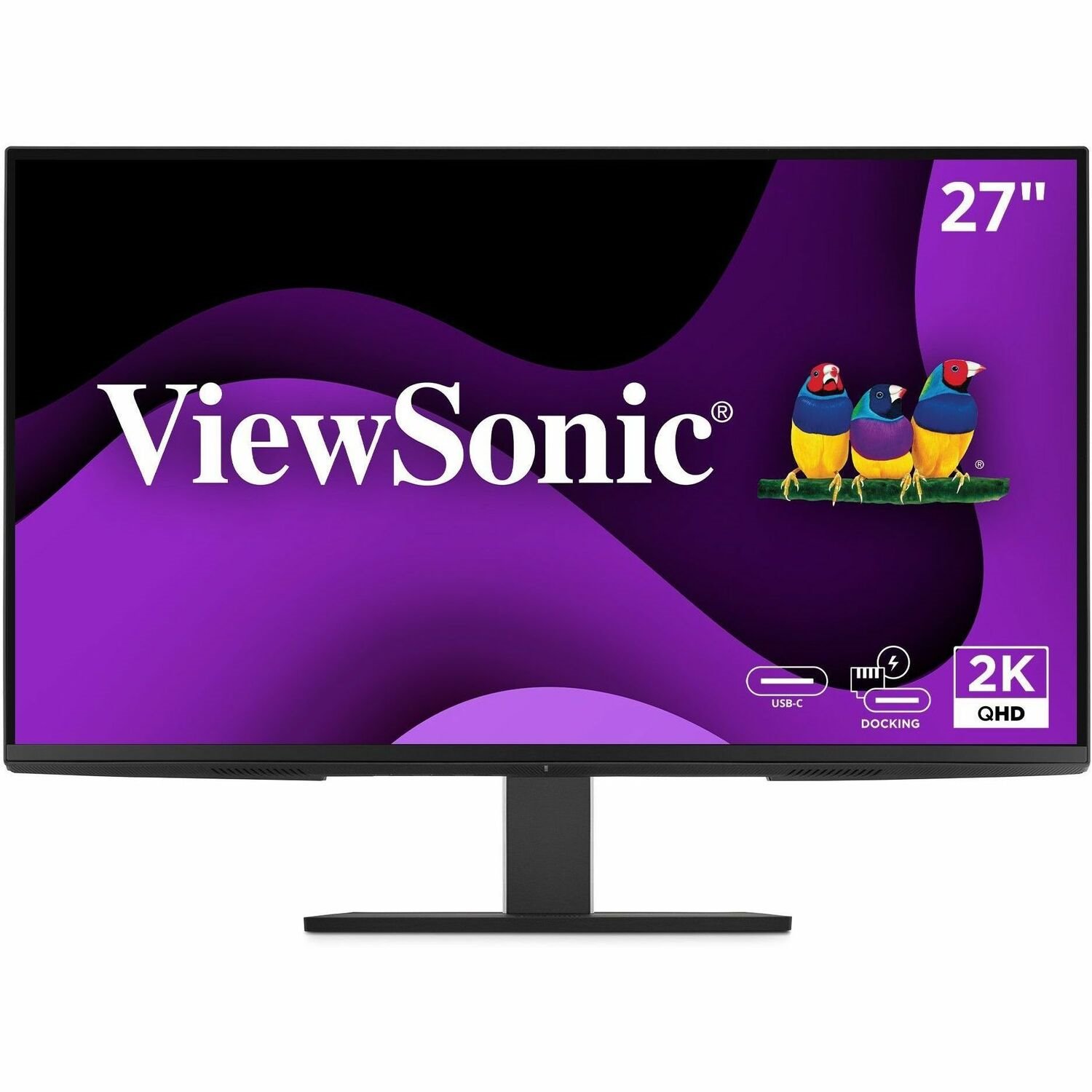 ViewSonic VG2758-2K 27 Inch 1440p IPS Docking Monitor with Advanced Ergonomics, 100W USB C, 5-port USB Hub, HDMI, DisplayPort, and Daisy Chain for Home and Office