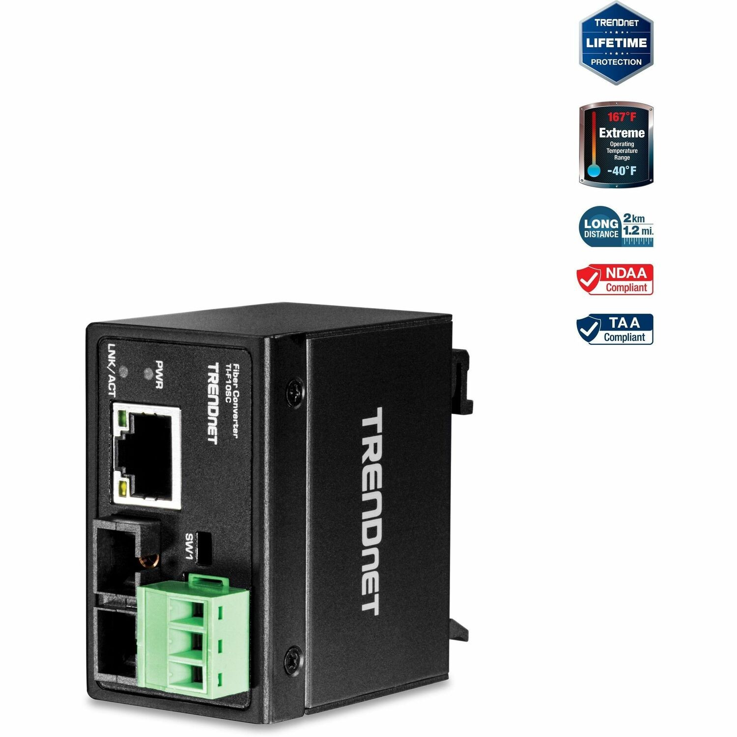 TRENDnet TI-F10SC Transceiver/Medienkonverter - Neu - TAA-konform