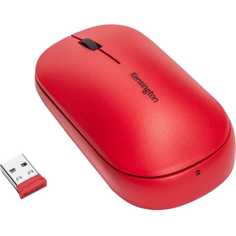 Kensington SureTrack Mouse - Bluetooth/Radio Frequency - USB 2.0 - Optical - 3 Button(s) - Red - 1 - TAA Compliant