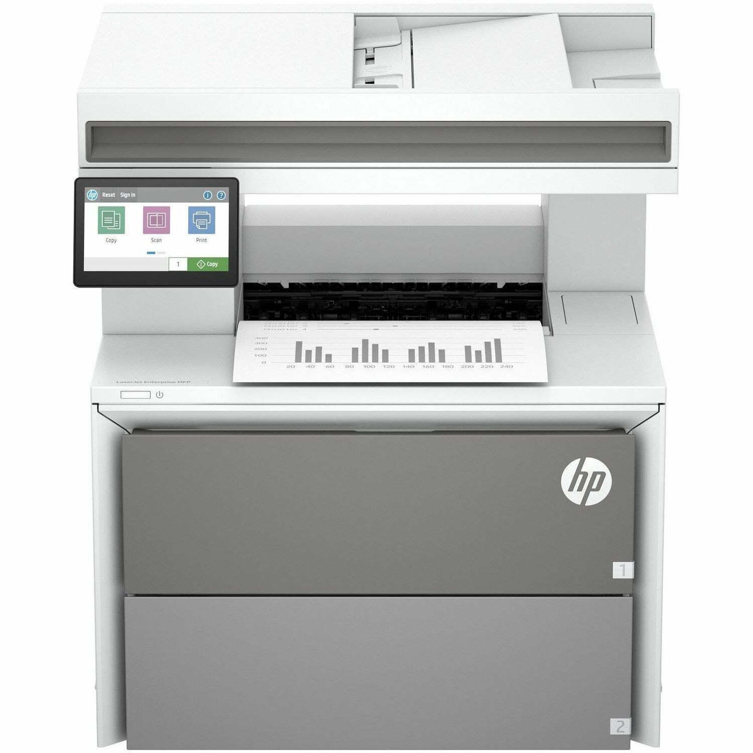 HP LaserJet Enterprise 5601dn Wired Laser Multifunction Printer - Monochrome - White, Blue