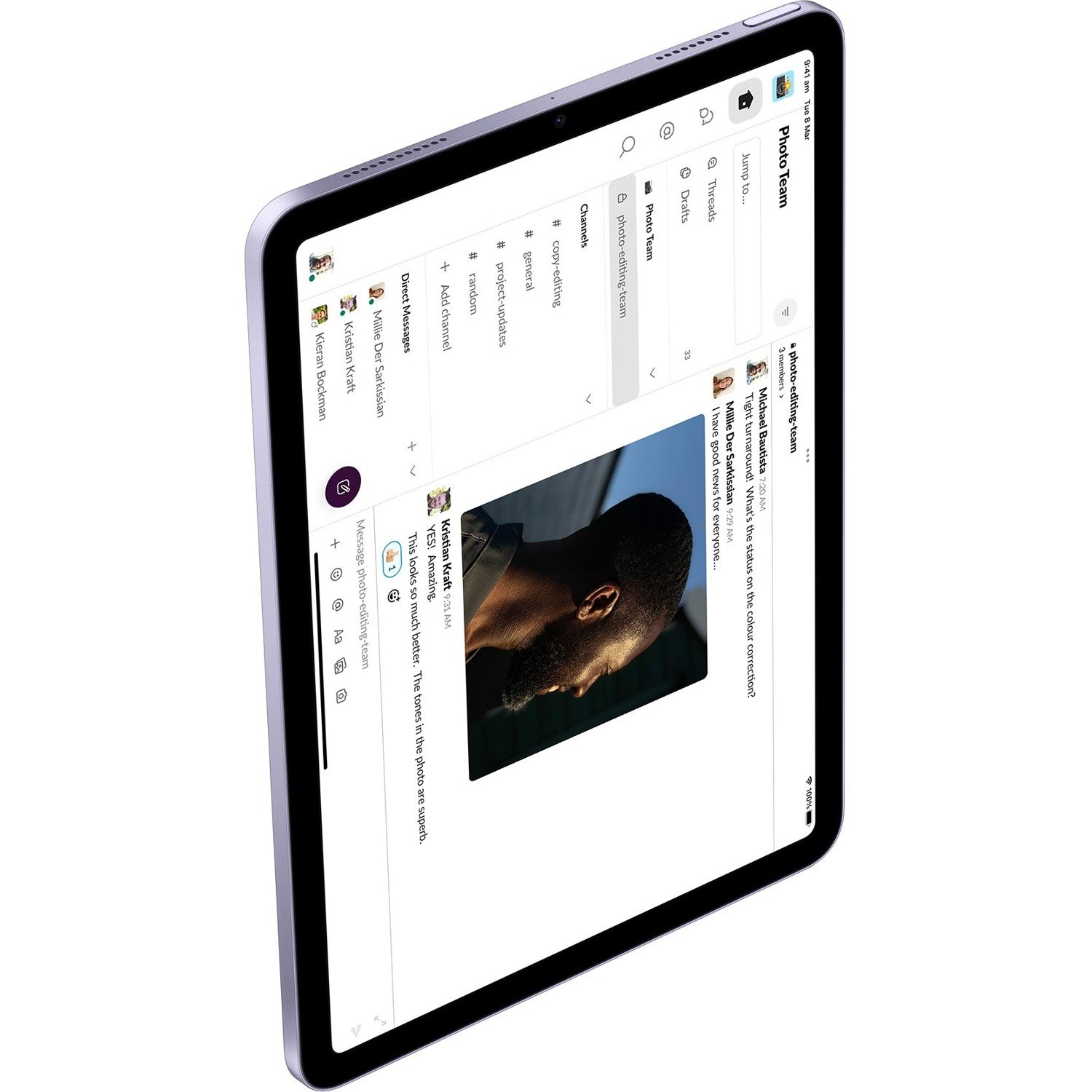 Apple iPad Air (5th Generation) Tablet - 27.7 cm (10.9") - Apple M1 Octa-core - 8 GB - 64 GB Storage - iPadOS 15 - 5G - Purple