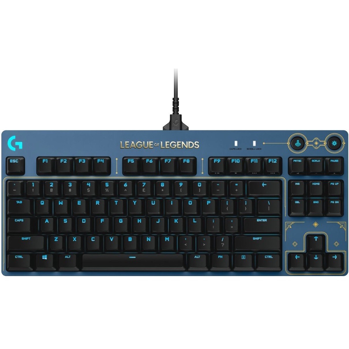 Logitech G PRO Gaming Keyboard - Cable Connectivity - USB Interface - RGB LED - English (US)