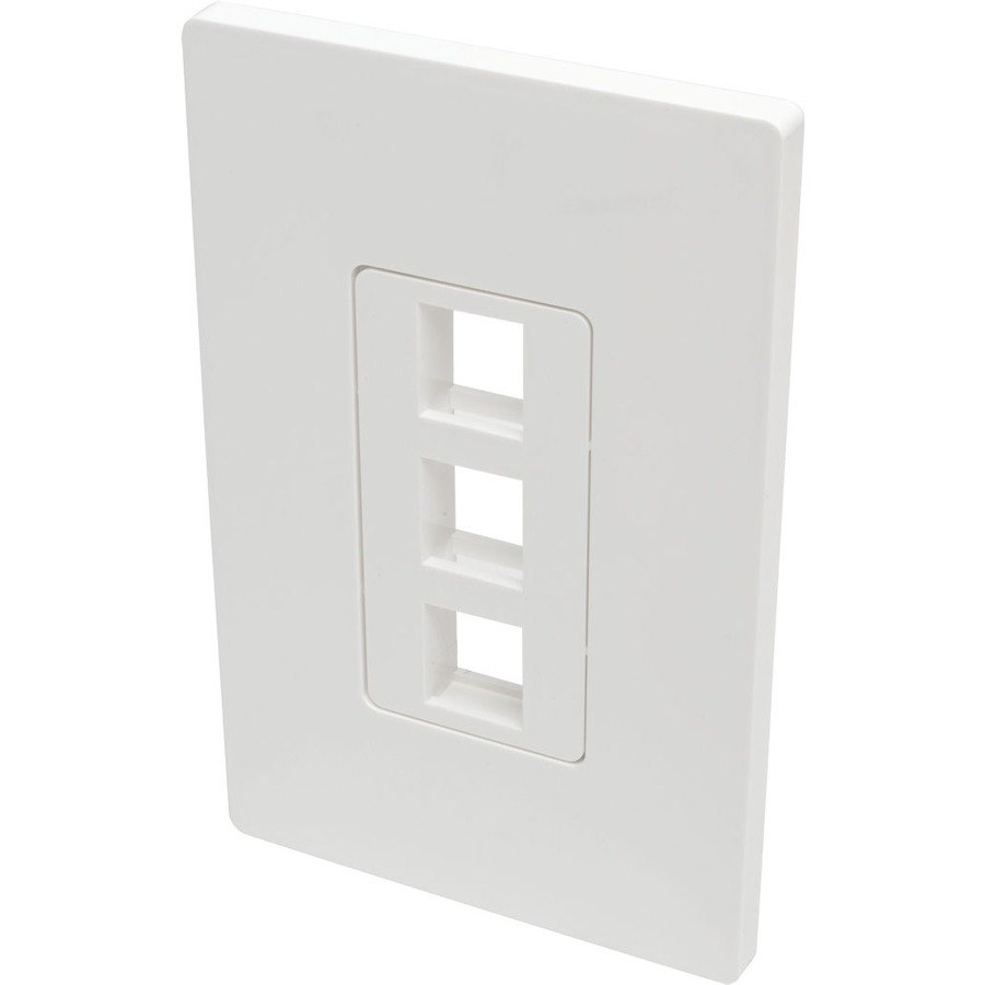 Eaton Tripp Lite Series 3-Port Keystone Single-Gang Faceplate, White, TAA