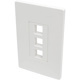 Eaton Tripp Lite Series 3-Port Keystone Single-Gang Faceplate, White, TAA