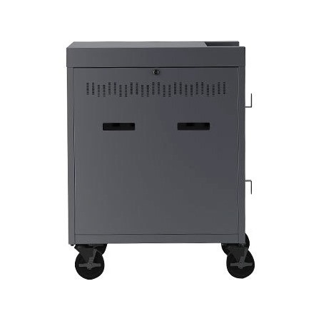 Bretford CUBE Cart AC for up to 32 Devices w/Back Panel, Charcoal Paint