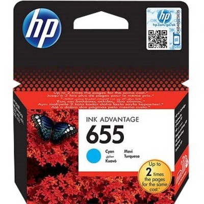HP 655 Origineel Inkjet Inktcartridge - Cyaan Verpakking