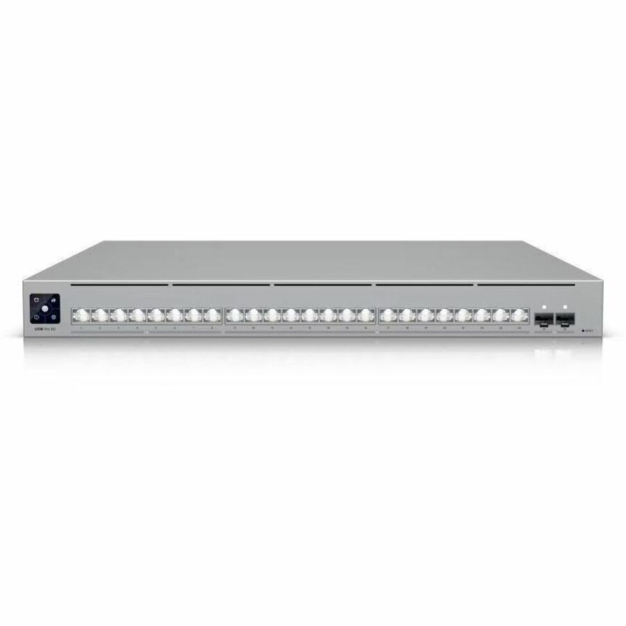 Ubiquiti Pro XG 24, Professional-grade, 24-port Layer 3, Etherlighting Switch , (16) 10 GbE, (8) 2.5 GbE, (2) 25G SFP28 ports, DC Power Backup Ready