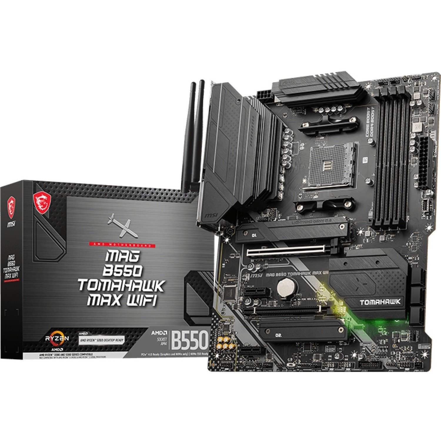 MSI MAG B550 TOMAHAWK MAX WIFI Desktop Motherboard - AMD B550 Chipset - Socket AM4 - ATX