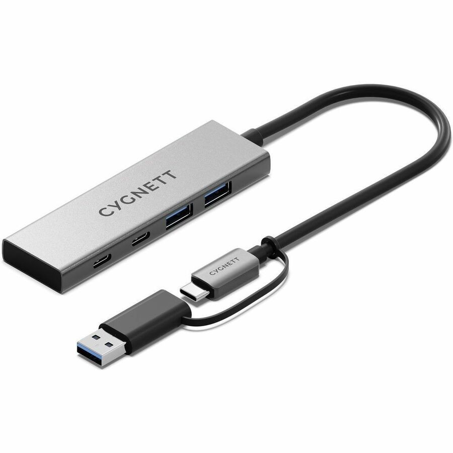 Cygnett Unite CY5389CYHUB USB Hub - USB Type A, USB Type C - 1.25 GB/s - Keyboard, Hard Drive, Cable - Desktop - White