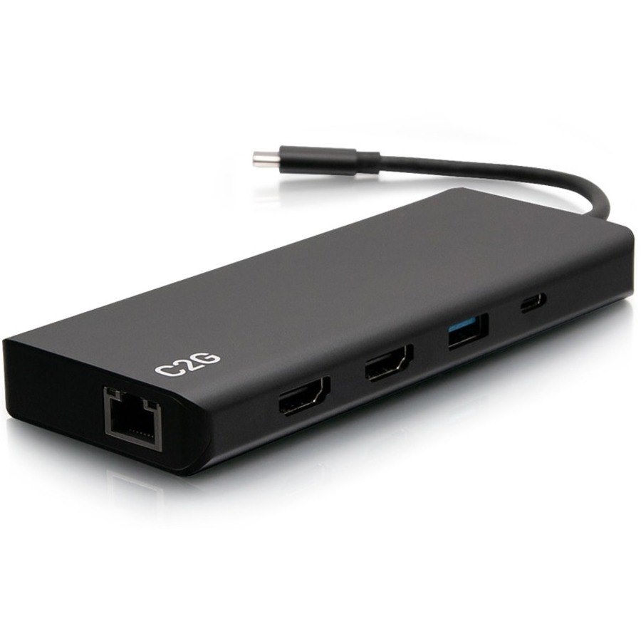 C2G USB C Docking Station - Dual Monitor Docking Station with 4K HDMI, USB, Ethernet, and AUX - Power Delivery up to 60W