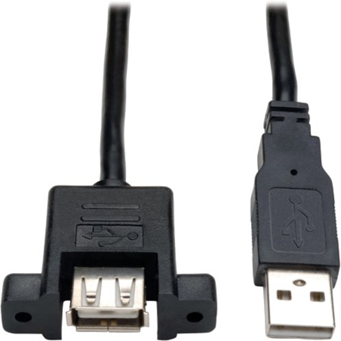 Eaton Tripp Lite Series USB 2.0 Panel Mount Extension Cable (A M/F), 6-in. (15.24 cm)