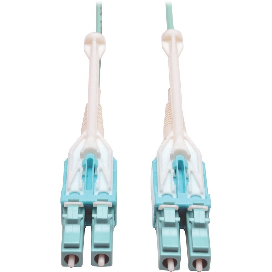 Eaton Tripp Lite Series 10Gb/40Gb/100Gb Duplex Multimode 50/125 OM3 LSZH Fiber Patch Cable with Push/Pull Tab Connectors (LC/LC), Aqua, 3M (9.8 ft.)