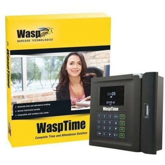 Wasp WaspTime Enterprise Barcode Solution with PC time clock - Box Pack - Unlimited Administrators, Unlimited Employees