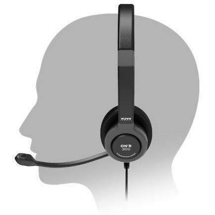 Port Connect PRO ON'R 300 Wired Over-the-head, On-ear Stereo Headset - Black