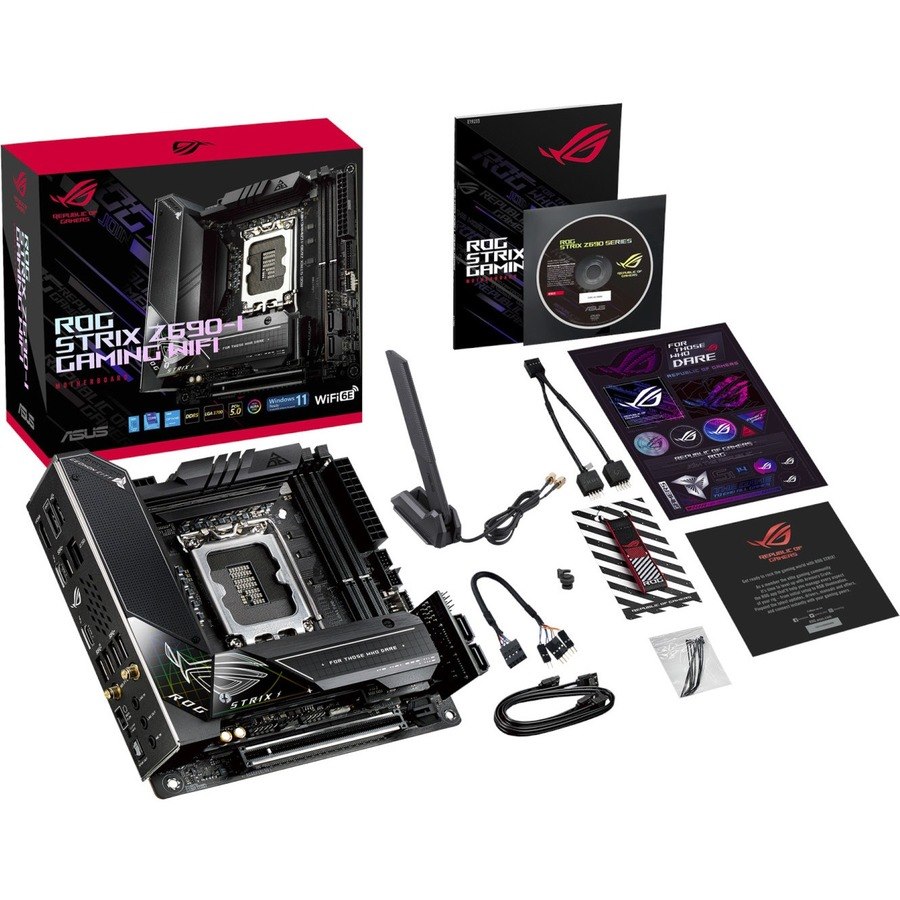 Asus ROG Strix Z690-I GAMING WIFI Gaming Desktop Motherboard - Intel Z690 Chipset - Socket LGA-1700 - Mini ITX