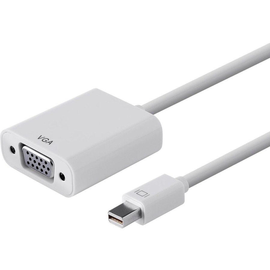 Monoprice Mini DisplayPort 1.2a / Thunderbolt to VGA Active Adapter, White