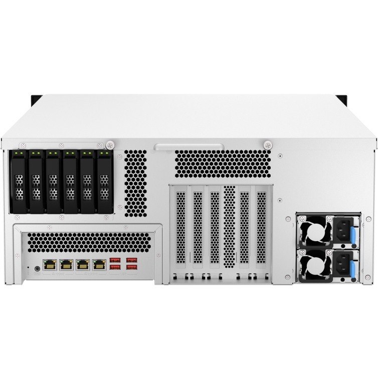 QNAP TS-h3087XU-RP-E2378-64G 30 x Total Bays SAN/NAS Storage System - 5 GB Flash Memory Capacity - Intel Xeon E-2378 Octa-core (8 Core) 2.60 GHz - 64 GB RAM - DDR4 SDRAM - 4U Rack-mountable