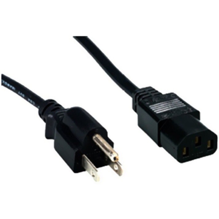 Comprehensive Standard PC Power Cord, NEMA 5-15P to IEC 60320-C13, 18/3 SVT, Black 12ft.