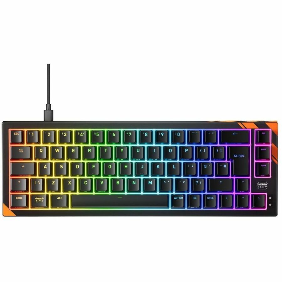 CHERRY K5 Pro TMR G8E-24200 Gaming Keyboard - Compact - Cable Connectivity - USB Type A Interface - RGB LED - English (UK) - Black