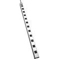 V7 12-Outlet Horizontal Industrial Metal Power Strip 125V, 15A, 15-ft Cord, 5-15R