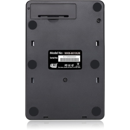 Adesso WKB-6010UB Keypad - Wireless Connectivity - USB Interface - English (US) - Black