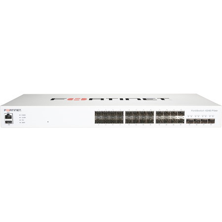 Fortinet FortiSwitch 400 FS-424E-Fiber 24 Ports Manageable Layer 3 Switch - Gigabit Ethernet, 10 Gigabit Ethernet - 1000Base-X, 10GBase-X