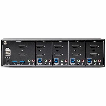StarTech.com 4-Port Dual-Monitor DisplayPort KVM Switch, 4K 60Hz, 2x USB 5Gbps Ports, Hotkey/Push-Button Switching, TAA Compliant