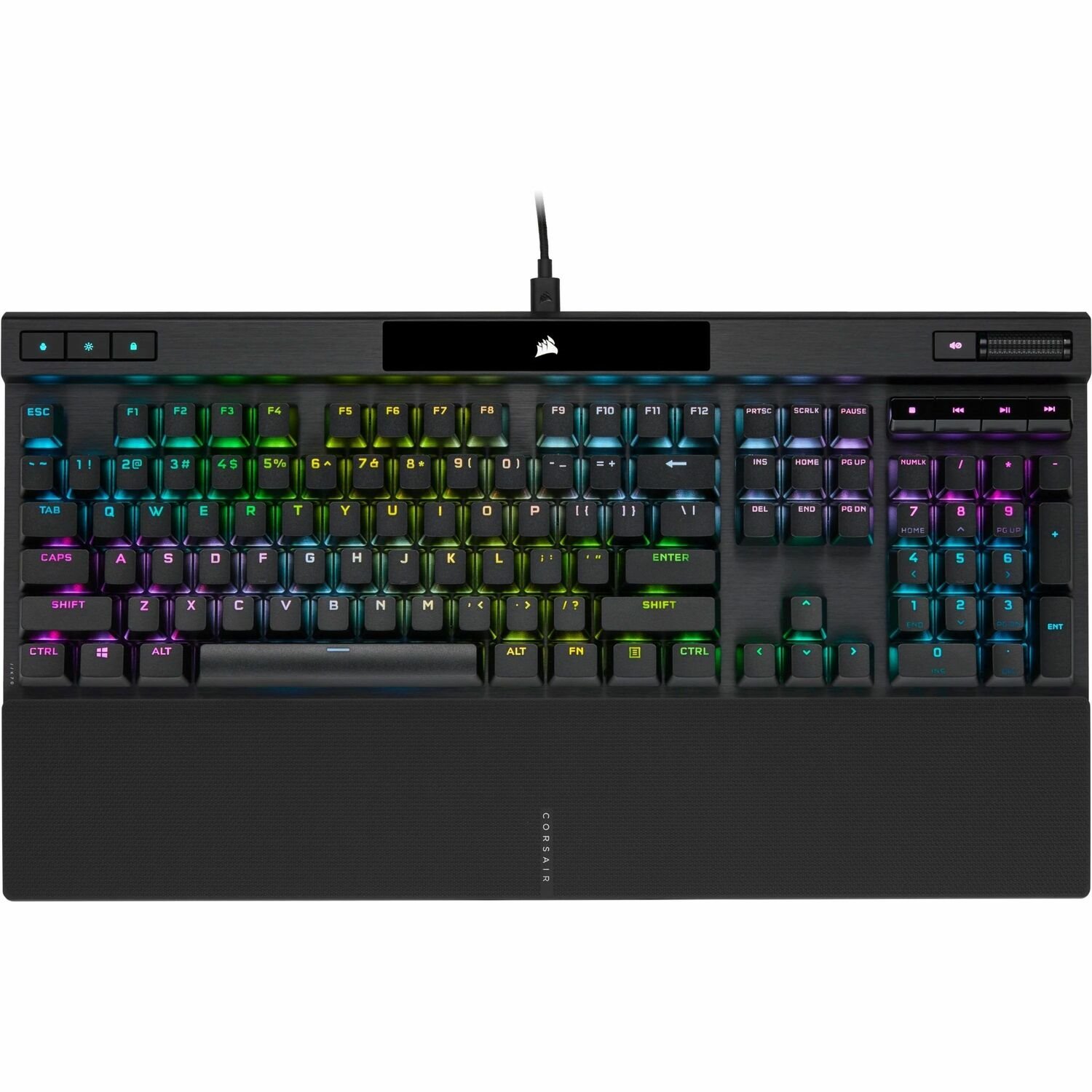 Corsair K70 Gaming Keyboard - Cable Connectivity - USB Type A Interface - RGB LED - English (North America) - Black