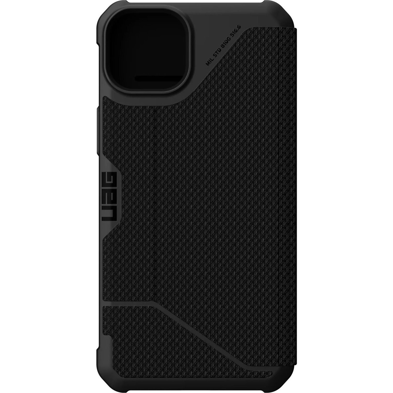 Urban Armor Gear Metropolis Carrying Case (Folio) Apple iPhone 14 Pro Smartphone, Card - Kevlar Black
