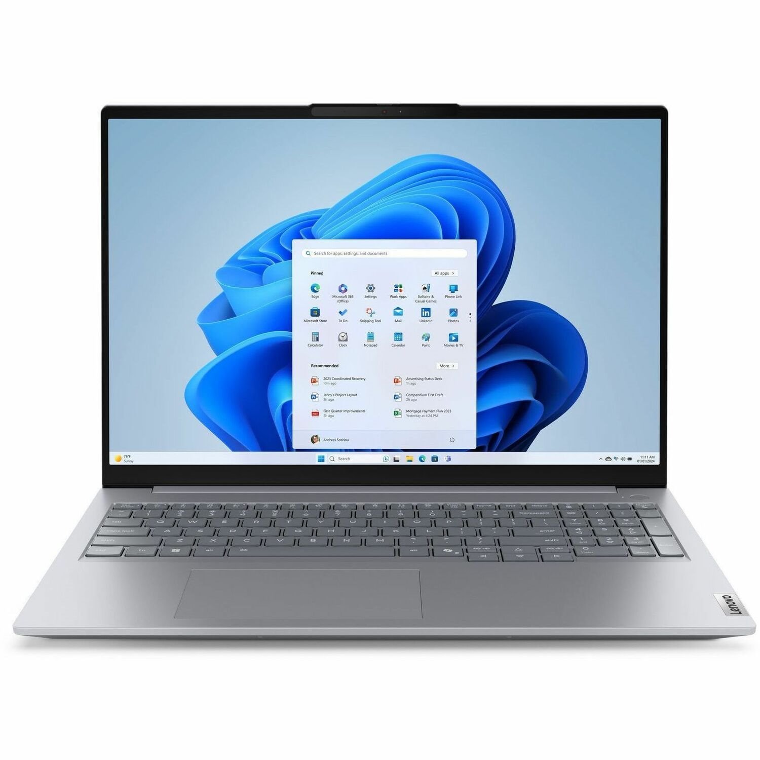 Lenovo ThinkBook 16 G8 IRL 21SH0001CF 16" Touchscreen Notebook - WUXGA - Intel Core 5 210H - 16 GB - 512 GB SSD - English, French Keyboard - Arctic Gray