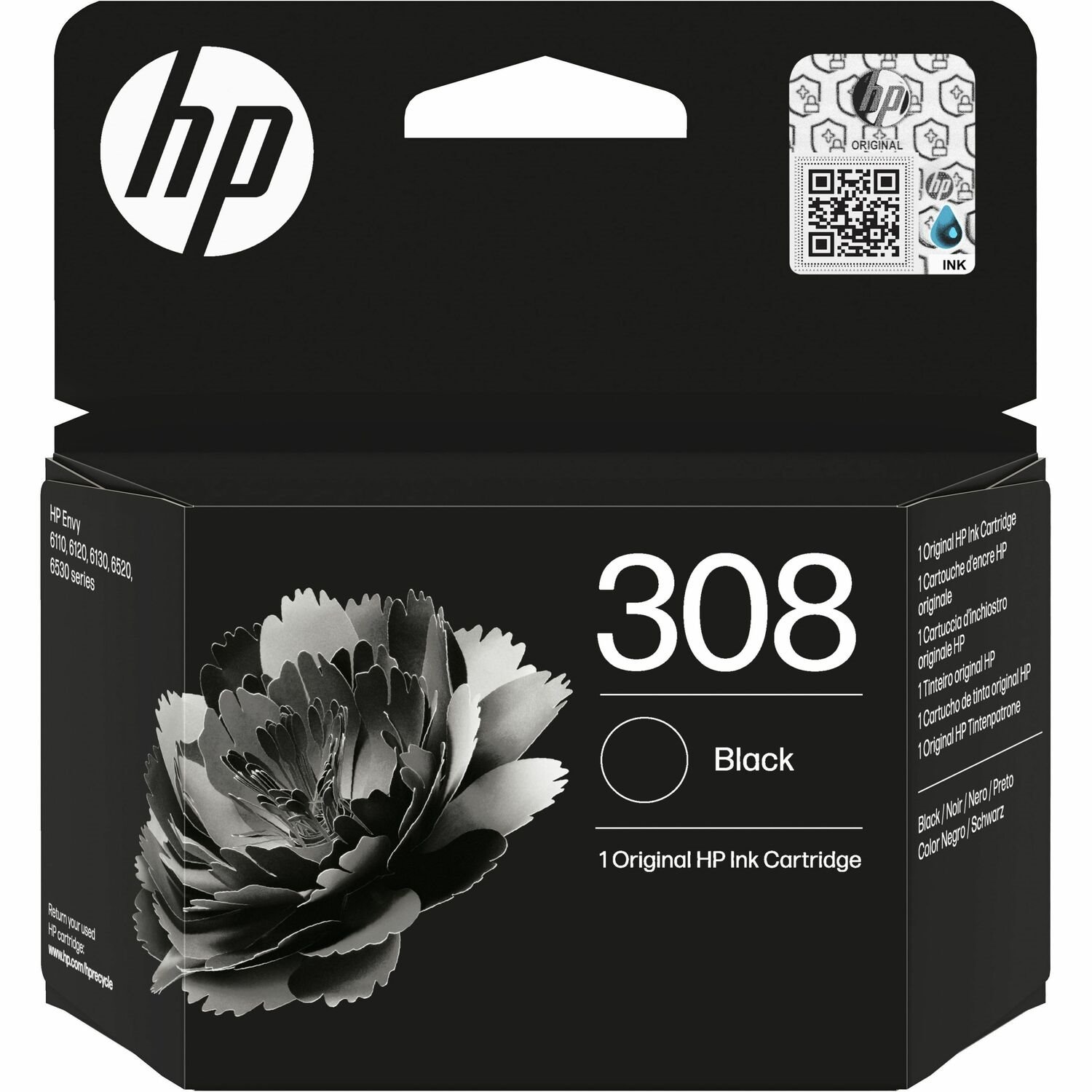 HP 308 Original Inkjet Ink Cartridge - Single Pack - Black - 1 Pack
