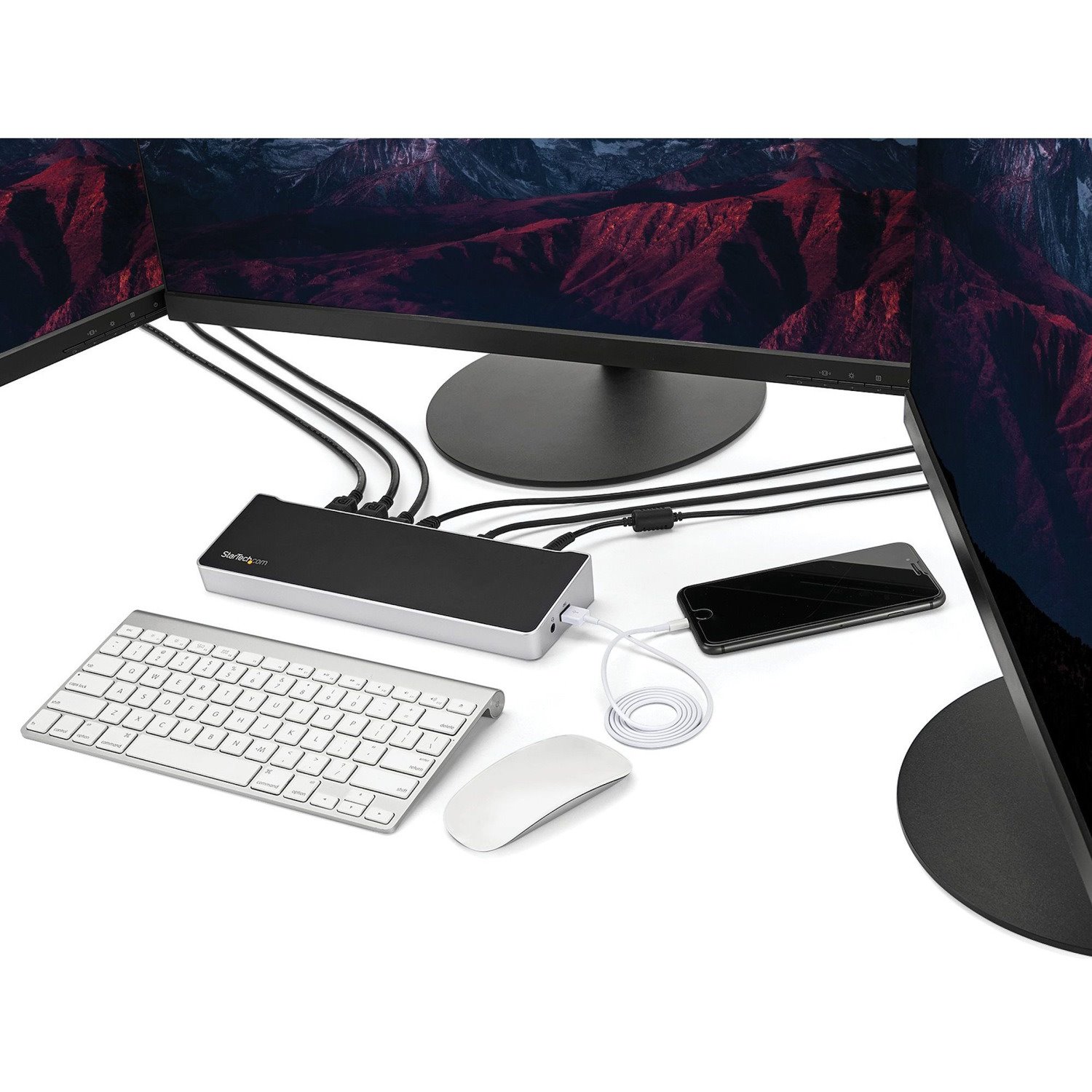 StarTech.com 4K USB-C Dock, Triple UHD 4K Monitor Docking Station, Mac & Windows, HDMI & DisplayPort, 100W PD, 5x USB 5Gbps Hub, TAA