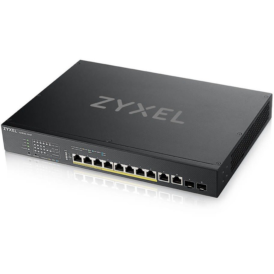 ZYXEL XS1930-12HP 10-Port 10G Multi-Gigabit L3 Smart Nebula Cloud Managed Switch with 2 10G SFP+ Uplinks | 8 PoE+ / PoE++ at 375W