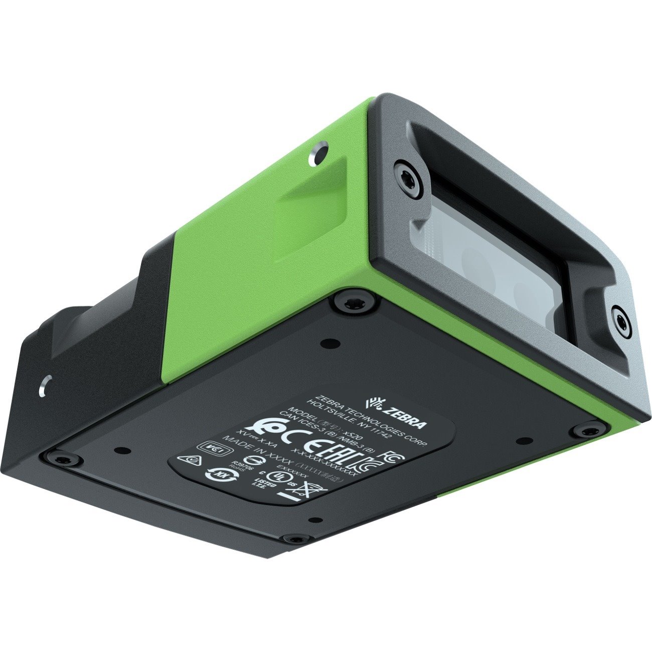 Zebra FS20 Rugged Industrial Fixed Mount Barcode Scanner - Cable Connectivity - Industrial Green - Serial Cable Included