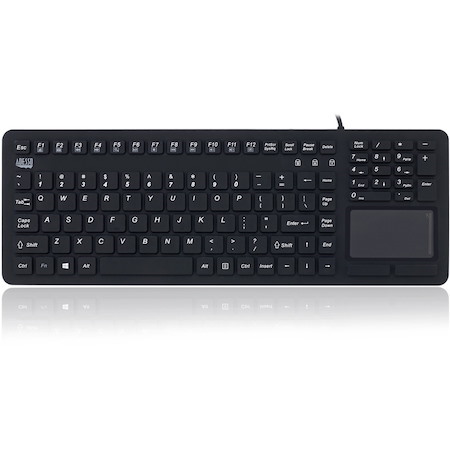 Adesso SlimTouch AKB-270UB Keyboard - Cable Connectivity - USB Interface - TouchPad - English (US) - Black