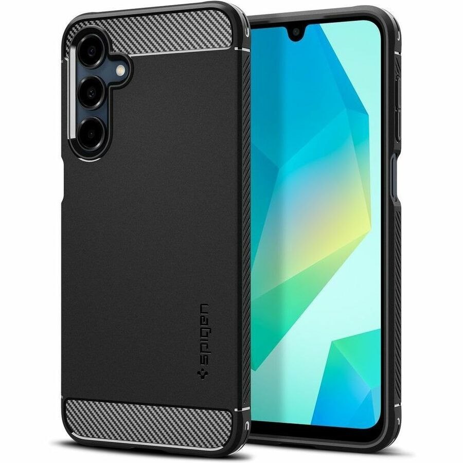 Spigen Rugged Armor Robuust Case voor Samsung Galaxy A16, Galaxy A16 5G Smartphone - Koolstofvezel - Zwart