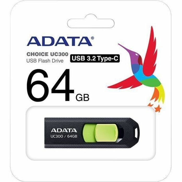 Adata Usb 64GB Uc300 BKGN 3.2 Usb TYP C Interface Usb 3.2 Gen 1