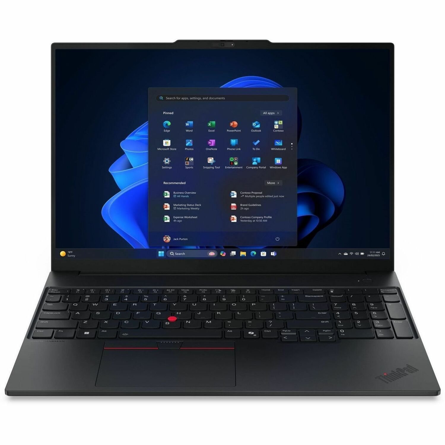 Lenovo ThinkPad E16 Gen 3 21SR0034US 16" Touchscreen Notebook - WUXGA - Intel Core Ultra 5 225U - 16 GB - 512 GB SSD - English Keyboard - Black