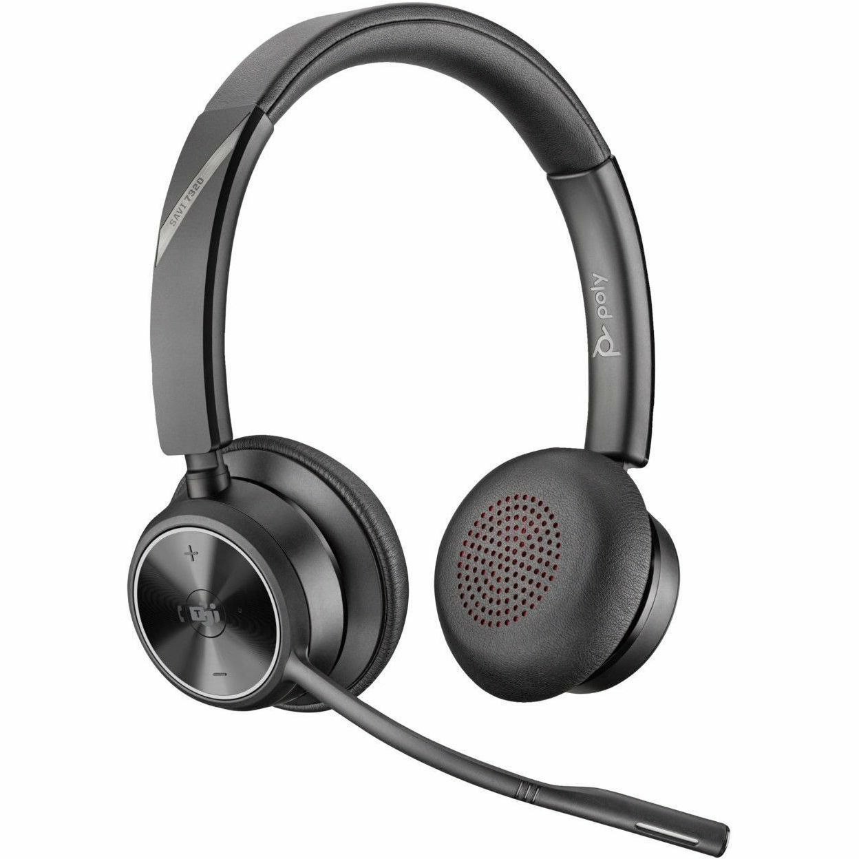 Poly Savi 7300 UC 7320 Wireless On-ear, Over-the-head Stereo Headset - Black