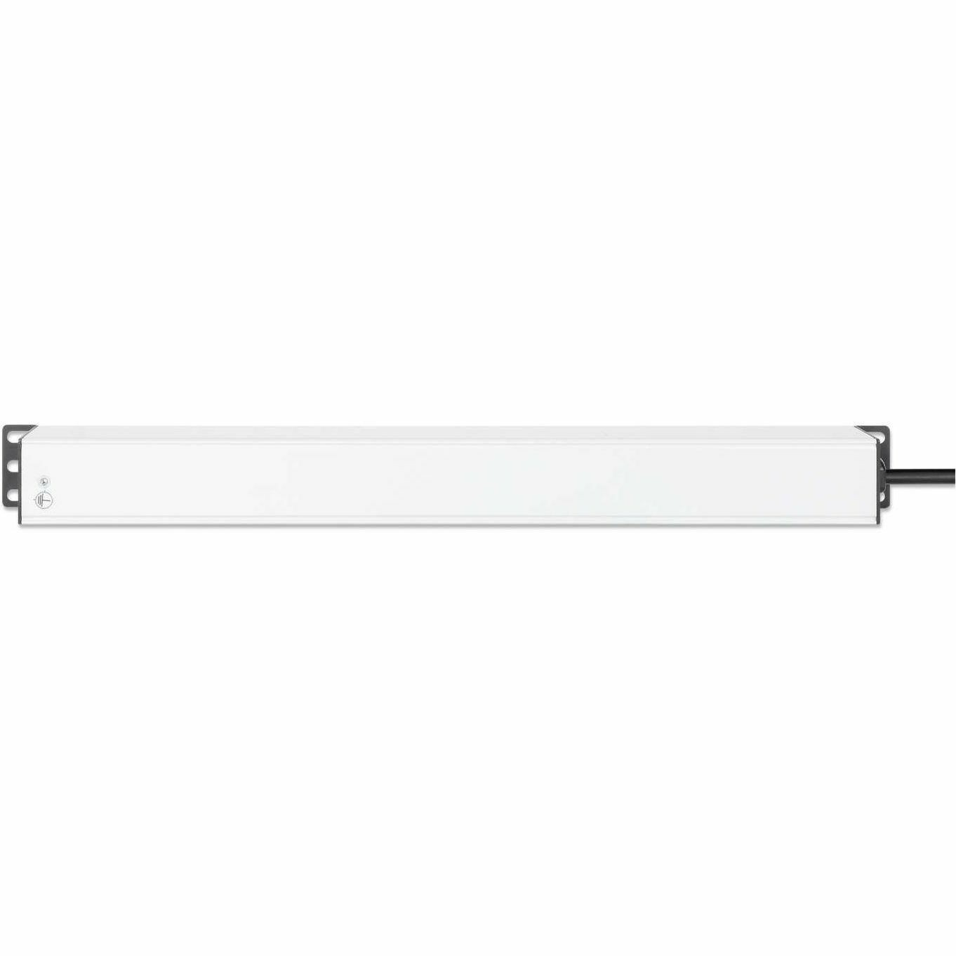 19" 1U PDU 7-way UK, Overload Protection, Rackmount, Power Distribution Unit, UK 3-pin outlets, 3m power cord, output