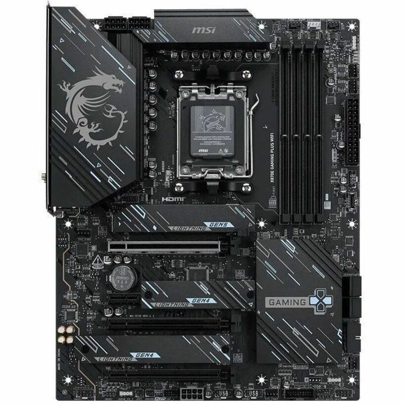 MSI X870E GAMING PLUS WIFI Gaming Desktop Motherboard - AMD X870E Chipset - Socket AM5 - ATX