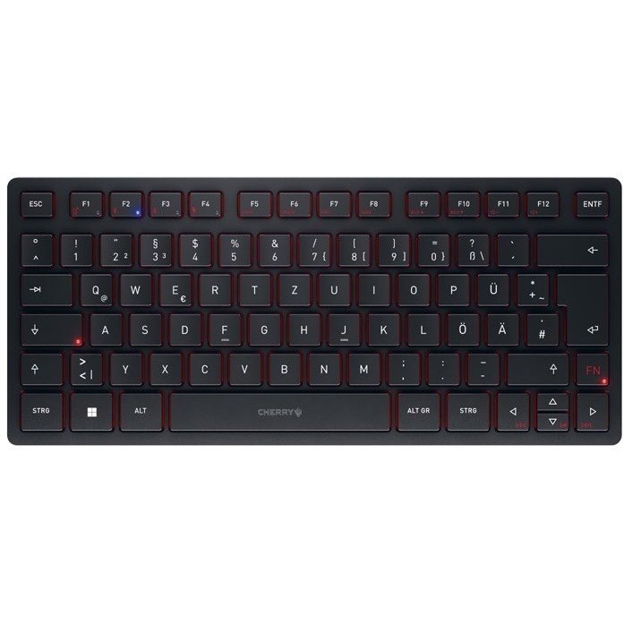 CHERRY KW 9200 MINI Keyboard - Wired/Wireless Connectivity - USB Type C Interface - German - Black