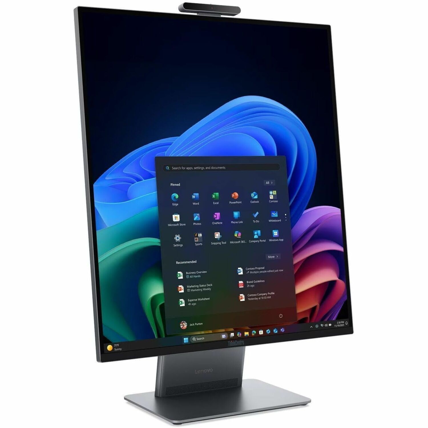 All-in-One-PC Lenovo ThinkCentre X 13H4000EGE - Intel Core Ultra X7 Serie 3 - vPro-Technologie - 32 GB - 512 GB PCI Express NVMe 4.0 x4 SSD - 70,1 cm (27,6 Zoll) QHD - Desktop - Grau