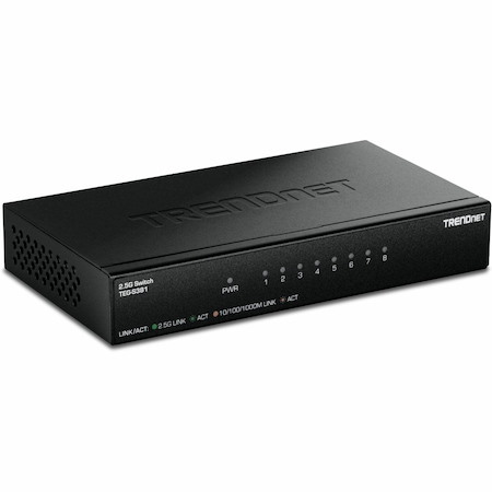 TRENDnet 8-Port 2.5G Switch, TEG-S381, 8 x 2.5G RJ45 Ports, 40Gps, NDAA + TAA Compliant, Ethernet Splitter